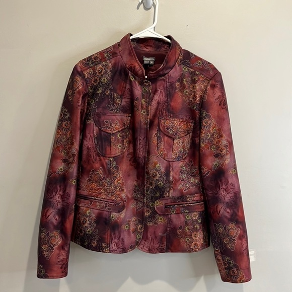 ANTHRACITE jacket with floral design. Size 14 - Picture 1 of 10